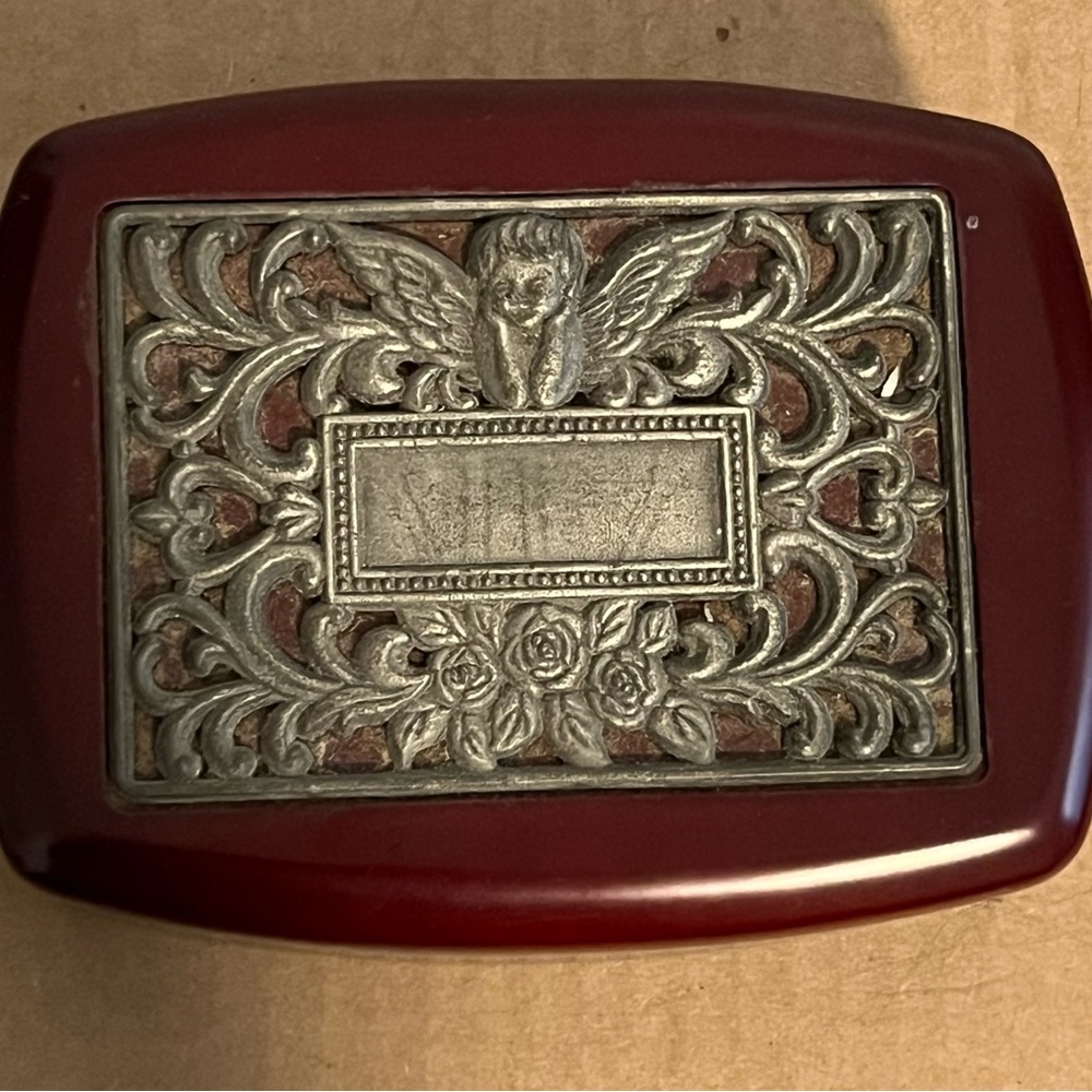 🔥 Sale Decorative Silver and Red Jewelry Box Made in Korea